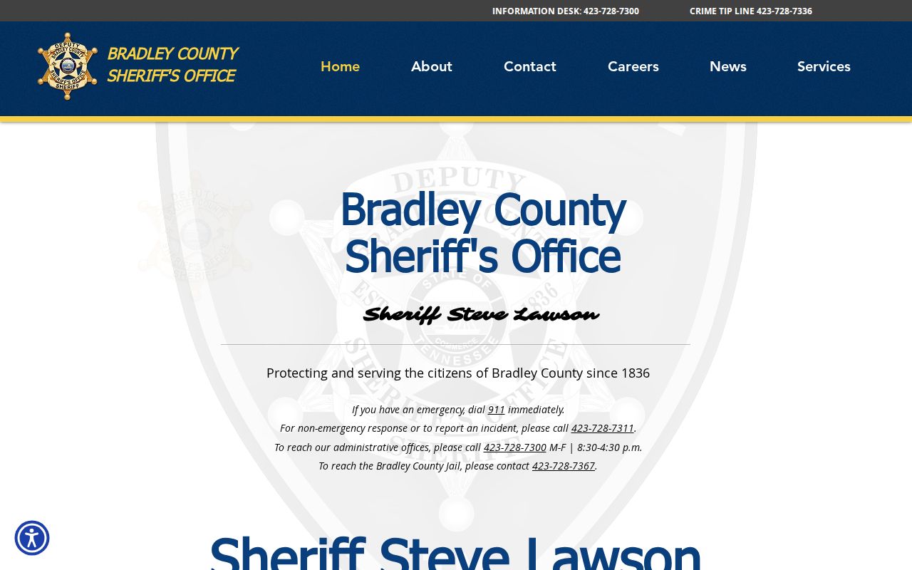 Bradley County Jail release records contact and sheriff information