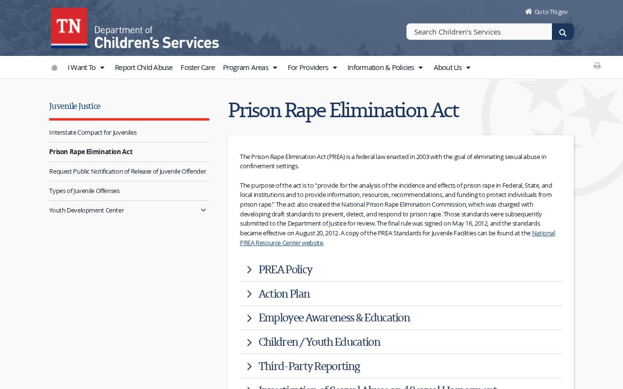Bradley County Juvenile Detention Center release records and Tennessee DCS facility listing